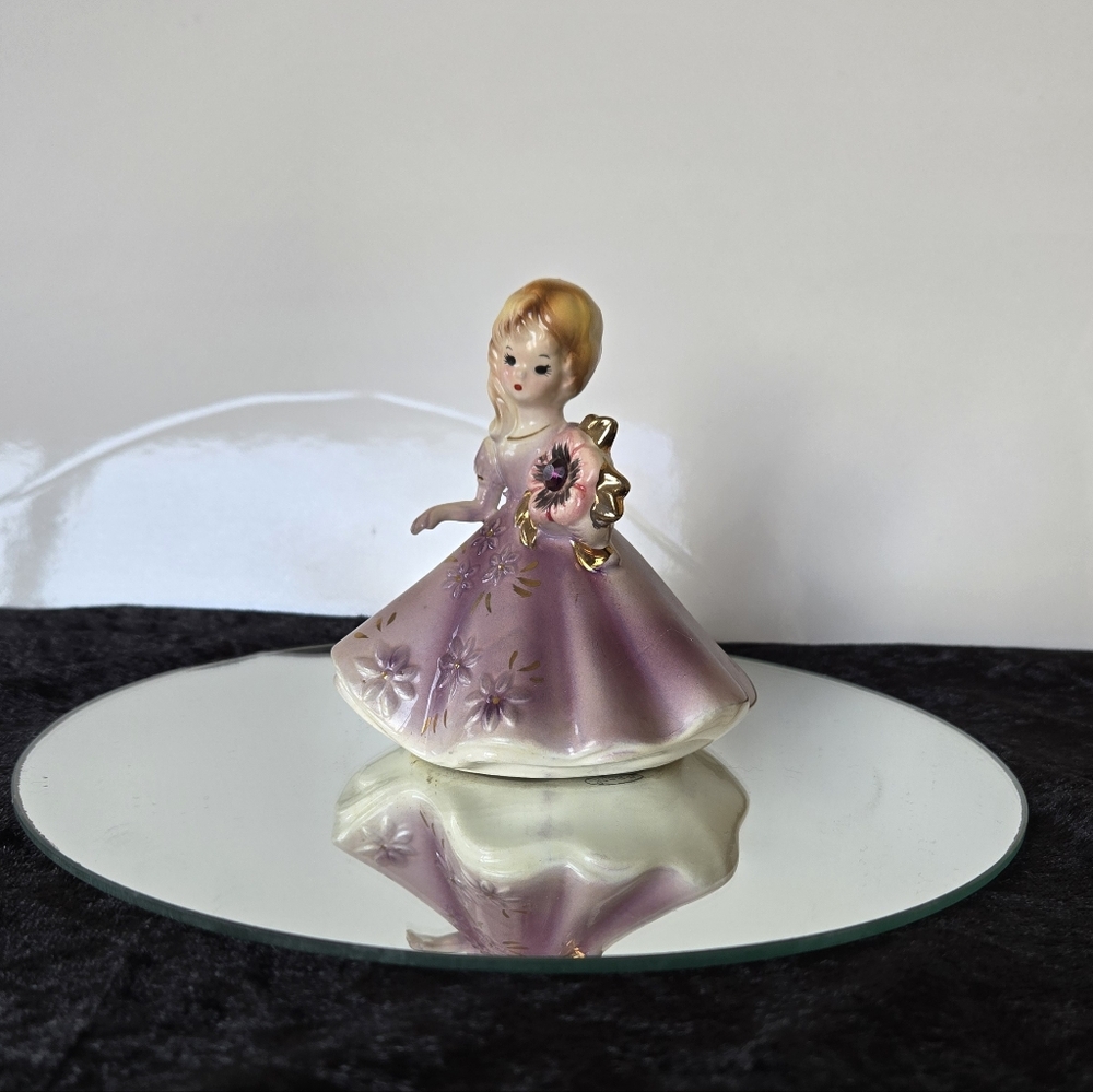 Vintage Josef Originals Girl Figurine Lavender Dress